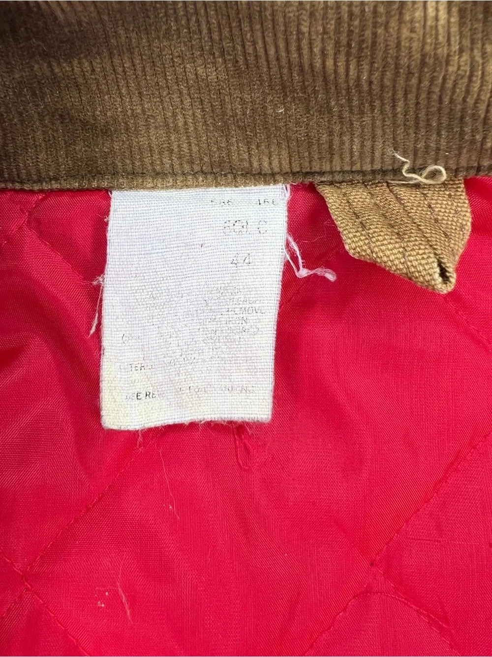 Vintage Carhartt Chore Jacket Barn Tan Duck Canvas Distressed Lined Mens size 44